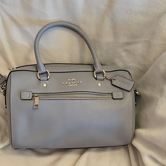 Coach Light Gray Leather Satchel - Picture 1 of 10